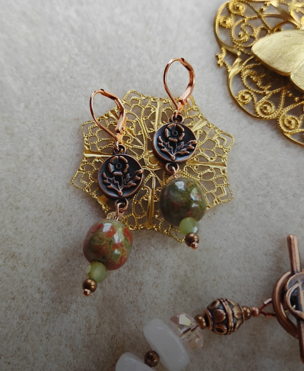 Elegant gemstone dangle earrings