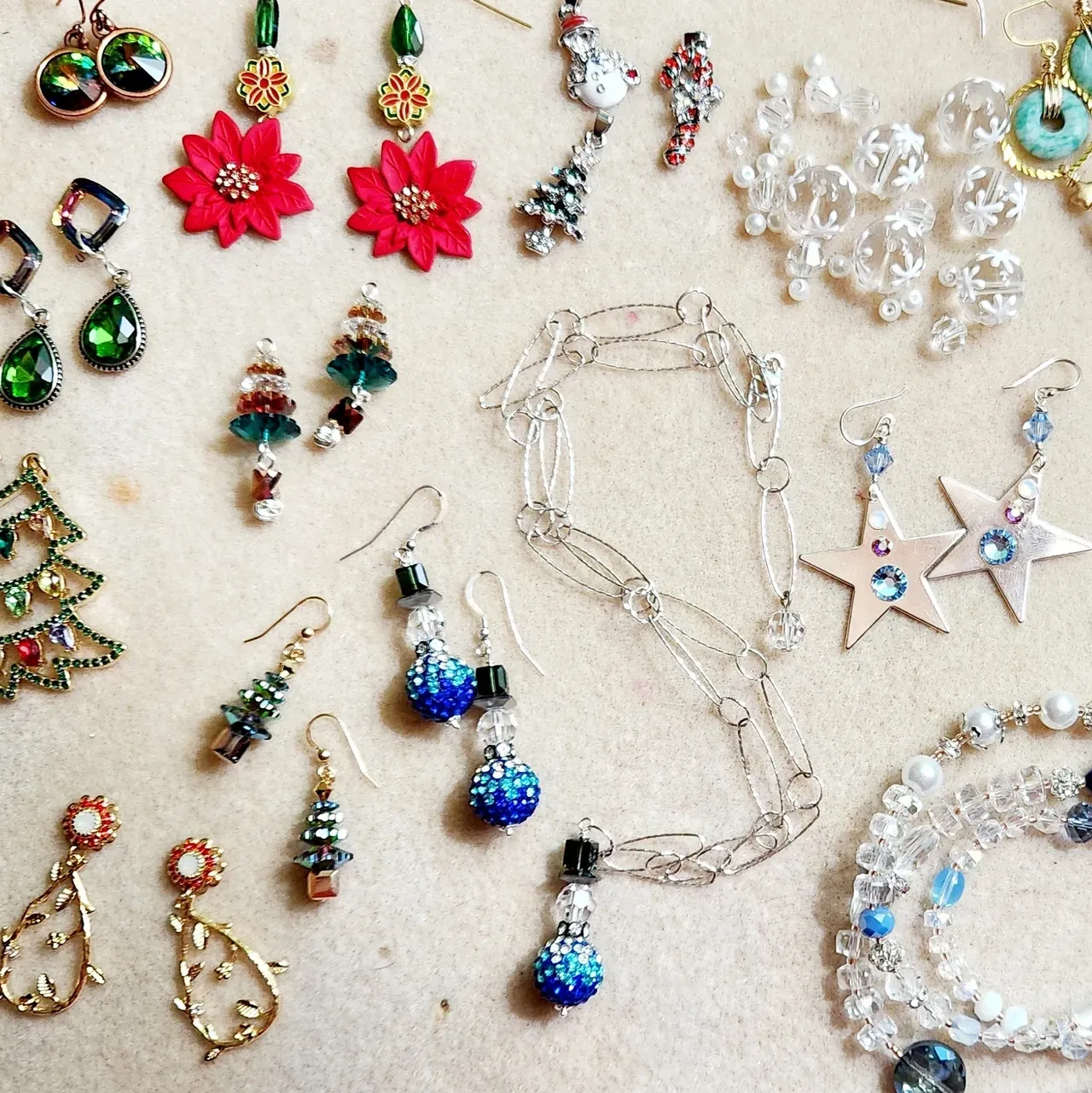 Assorted festive jewelry on display