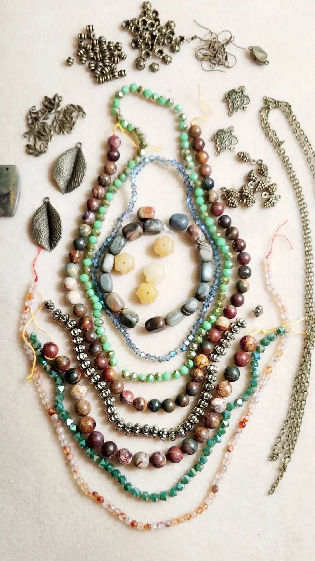 Beads and chains for crafting jewelry