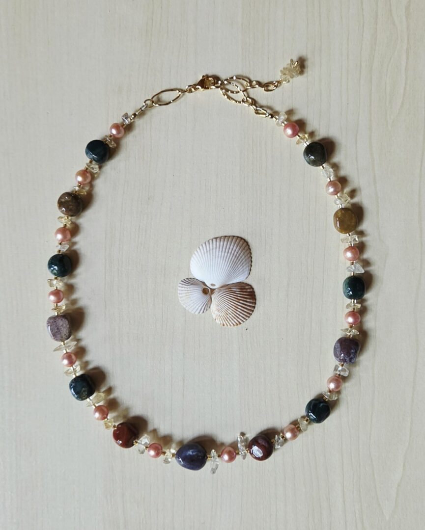 Ocean Jasper Gemstone Necklace | Glistening Ocean - Image 2