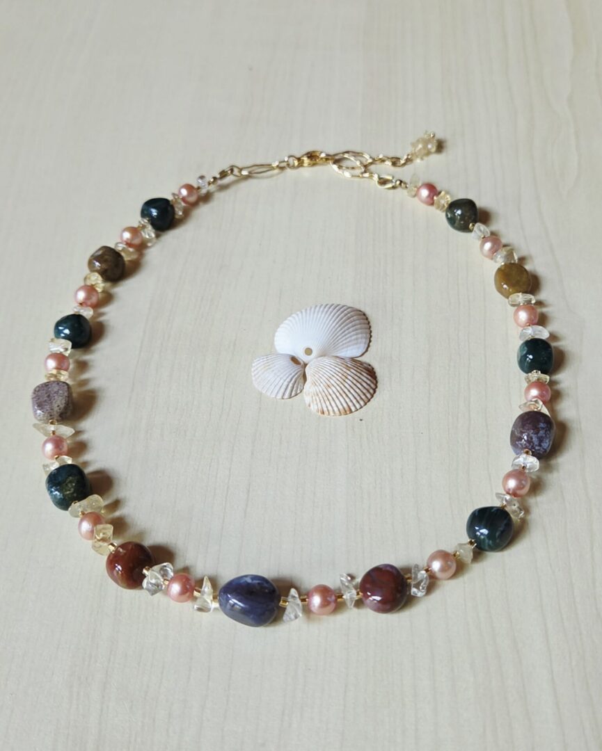 Ocean Jasper Gemstone Necklace | Glistening Ocean - Image 3
