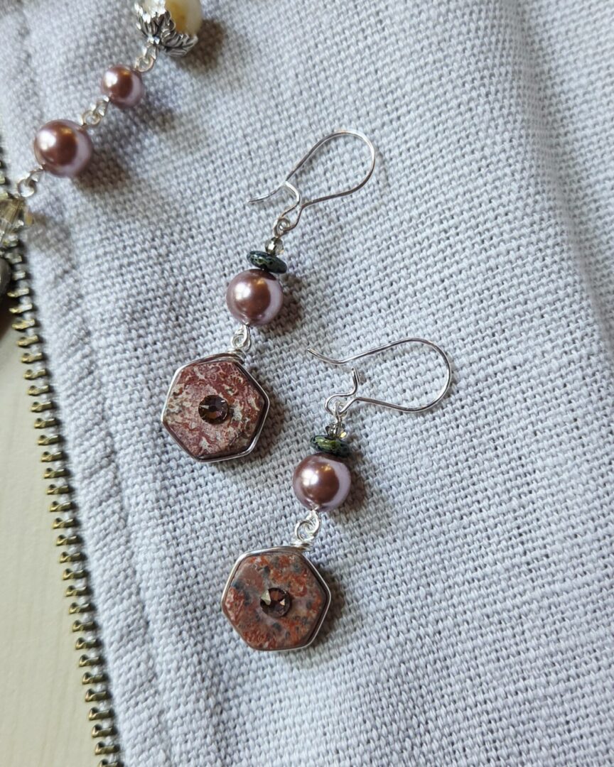 Leopardskin Jasper Earrings | Handmade Crystal Jewelry - Image 3