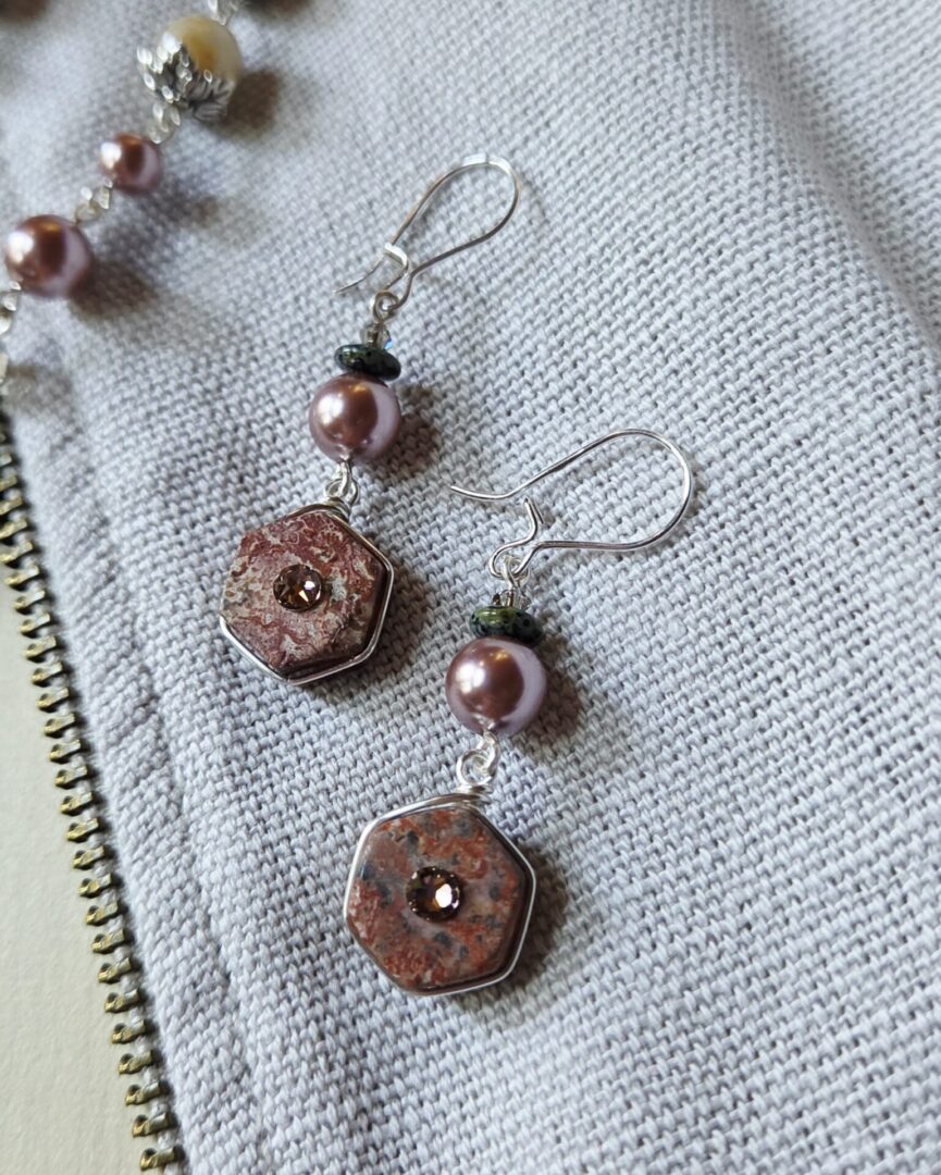 Leopardskin Jasper Earrings | Handmade Crystal Jewelry - Image 2