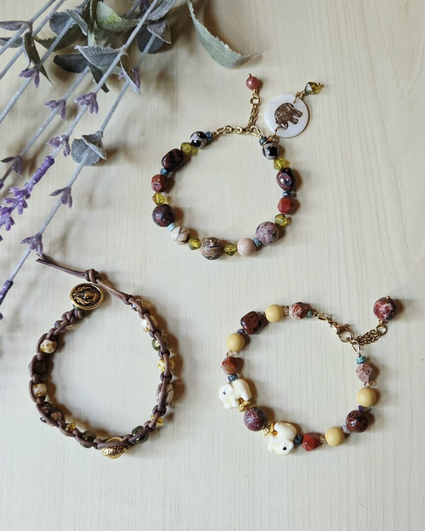 Ceramic Elephant Gemstone Bracelet | Wildly Gathered Handmade - Image 7