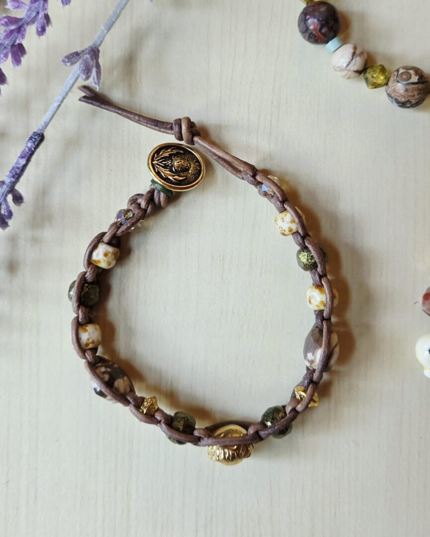 Golden Lion Leather Bracelet | Wildly Gathered Handmade - Image 2