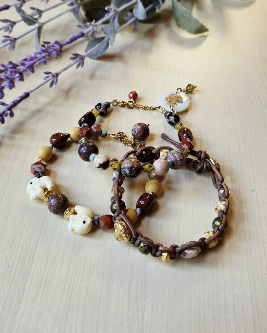 Ceramic Elephant Gemstone Bracelet | Wildly Gathered Handmade - Image 5