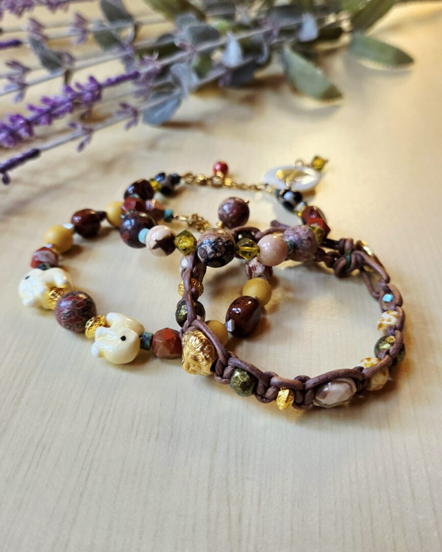 Ceramic Elephant Gemstone Bracelet | Wildly Gathered Handmade - Image 4