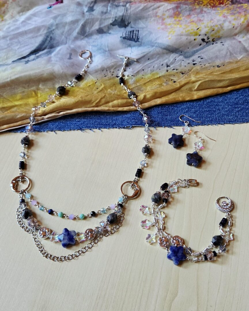 Sodalite Gemstone Star Earrings | Indigo Dusk - Image 6