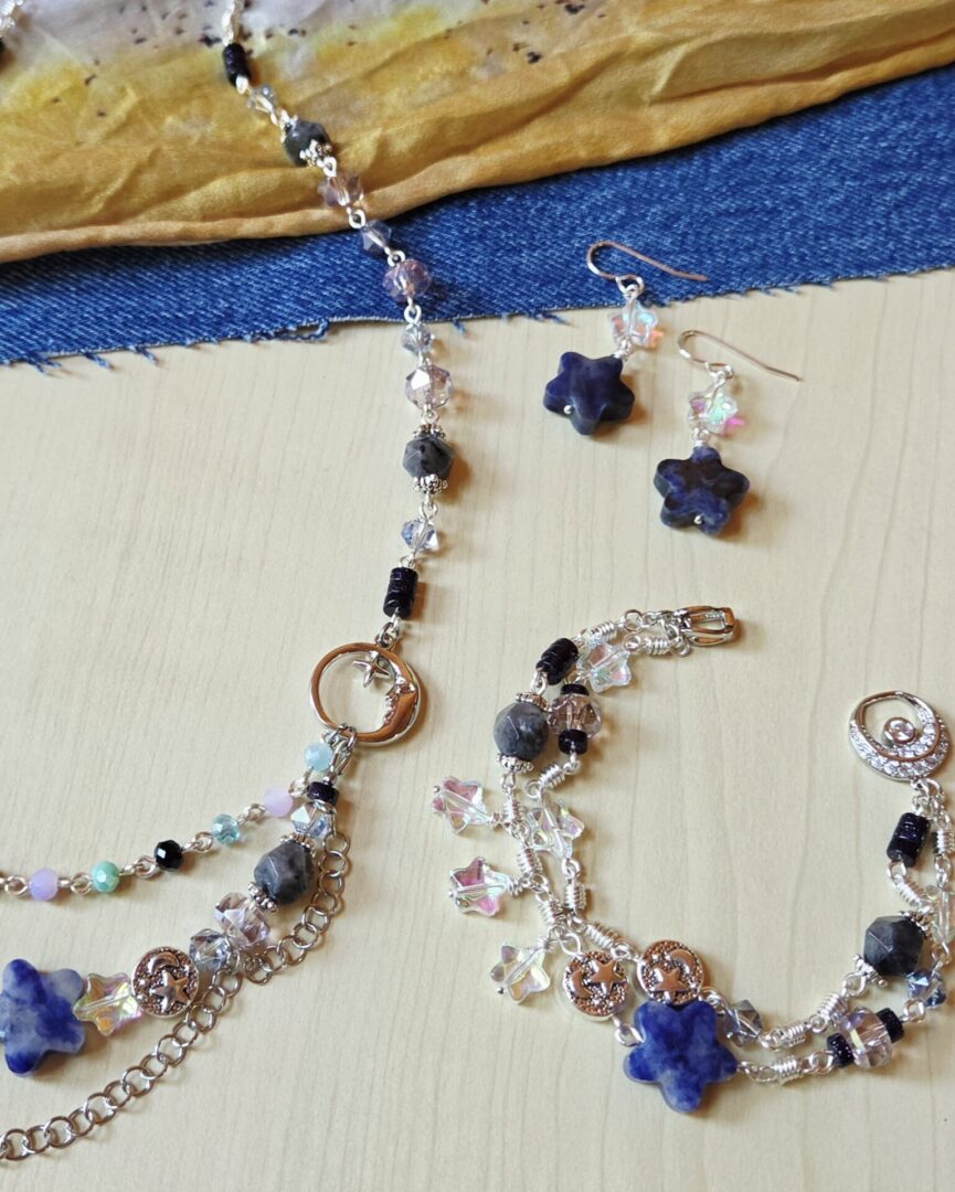 Sodalite Gemstone Star Earrings | Indigo Dusk - Image 5