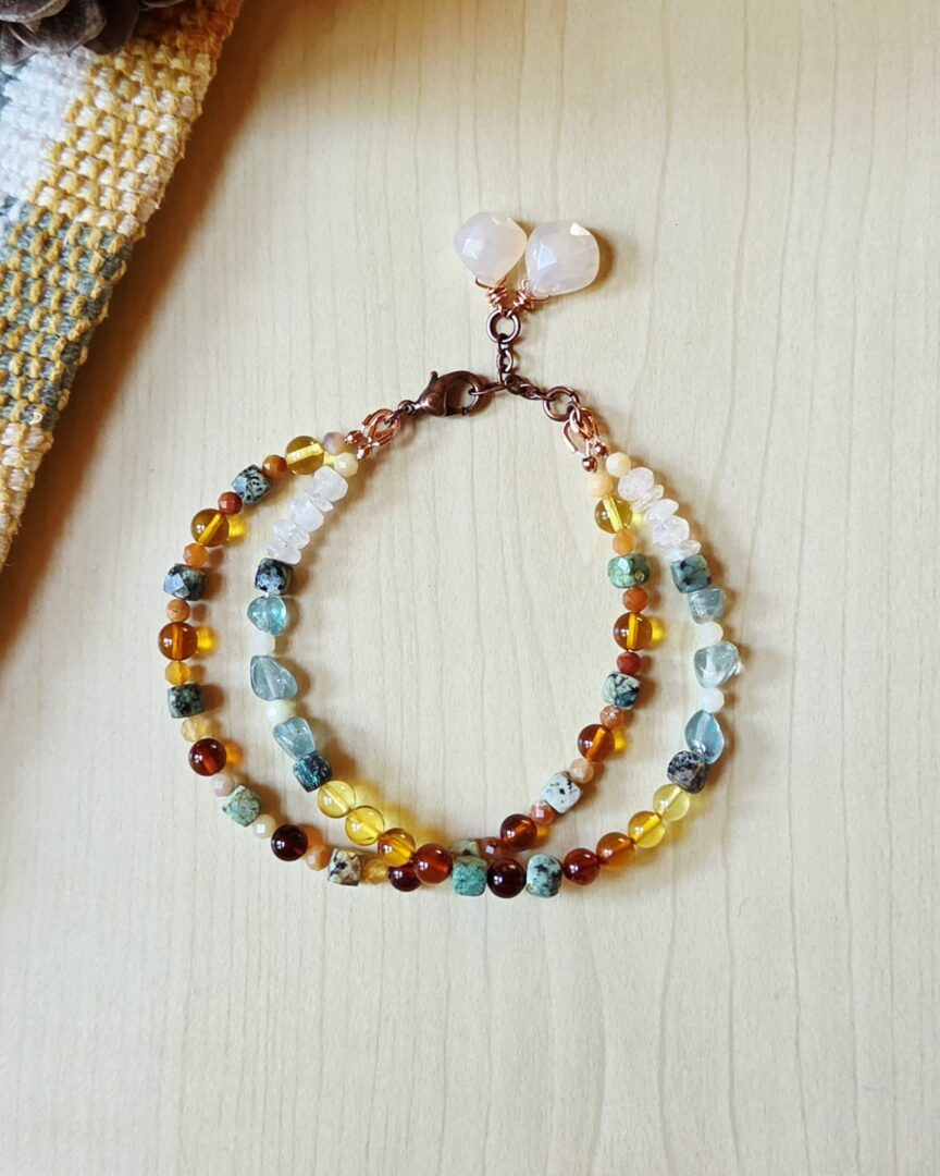 Amber & Fire Opal Bracelet | Harvest Pear - Image 2