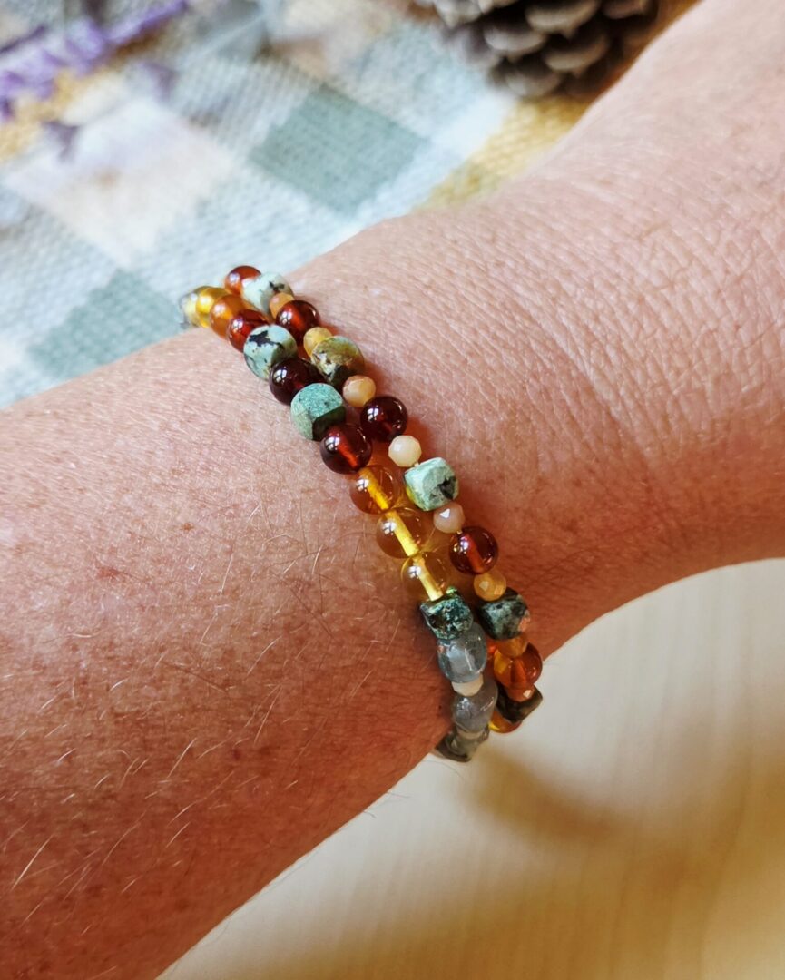 Amber & Fire Opal Bracelet | Harvest Pear - Image 3