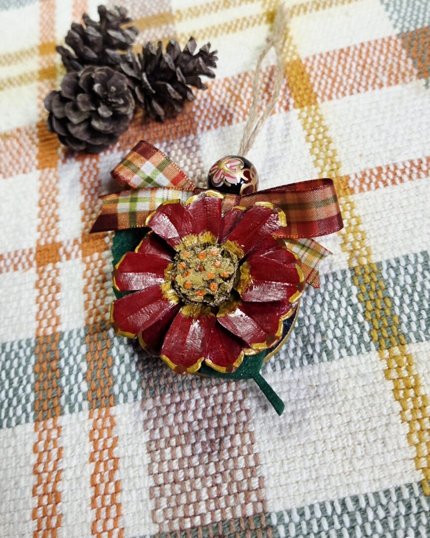Red Pinecone Ornament | Woodland Holly - Image 3